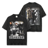 Vintage Kanye Kanye Double-Sided Printed Short Sleeve T-Shirt High Street Washed Long Sleeve Heavy Hooded Sweater