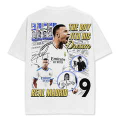 Vintage Kylian Mbapp¨¦ double-sided printed t-shirt washed round neck heavy cotton t