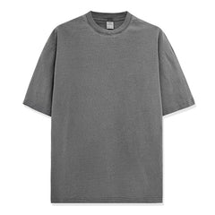 Heavy 260G pure cotton washed solid color short-sleeved t-shirt oversize retro loose casual