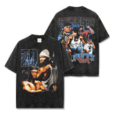 Vintage 50CENT Printed Short Sleeve T-Shirt Vintage Loose Heavyweight Crew Neck Hooded Sweater For Men And Women