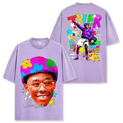Rapper Tyler The Creator Double-Sided Print Blockbuster Street Loose T-Shirt Short Sleeve