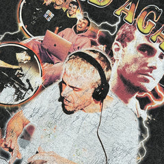 Vintage Fred Again Printed Short Sleeve T-Shirt Vintage Washed Loose Heavy Cotton Crew Neck