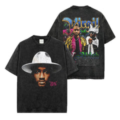 Virgil Abloh Printed Short Sleeve T-Shirt Washed Long Sleeve Loose Hooded Sweater Men