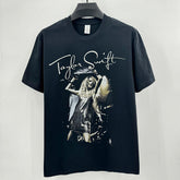 Taylor Swift Mildew Printed Short Sleeve T-Shirt Men's and Women's Loose Heavyweight Versatile Vintage Tide
