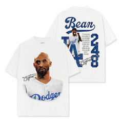 Vintage Kobe double-sided printed short-sleeved T-shirt long-sleeved loose round neck washed hooded sweater