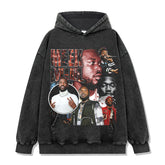 Hip Hop Mick MEEK MILL Printed Short Sleeve T-Shirt Washed Long Sleeve Loose Blockbuster Hooded Sweater