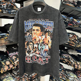 Vintage Ali Muhammad Ali Printed Short Sleeve T-Shirt Washed Heavy Cotton Vintag Tide T