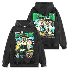 Breaking Bad Printed Washed Short Sleeve T-Shirt Casual Crew Neck Hooded Sweater
