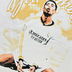 Vintage footbal Bellingham l Jude Bellingham Double Sided Print T-Shirt Washed Crew Neck T