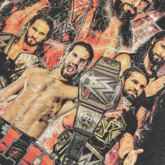 Vintage Seth Rollins Printed Short Sleeve T-Shirt Washed Heavy Cotton T