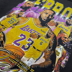 Vintage James James Printed Short Sleeve T-Shirt Washed Long Sleeve Crew Neck Loose Hooded Sweater Men