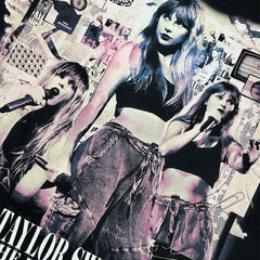 Simple Taylor Swift mildew print t-shirt Vintage heavy loose short sleeves ins tide