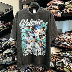 Vintage Kelenic Printed Short Sleeve T-Shirt Vintage Loose Heavy Casual T