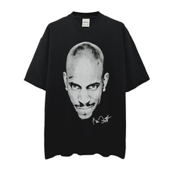 Simple The Kid Kevin Garnett Printed T-Shirt Vintage Loose Casual Short Sleeve ins Tide