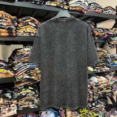 High Street vintage2 PAC TUPAC Hip Hop Character Short Sleeve T-Shirt Vintage Wash Tide