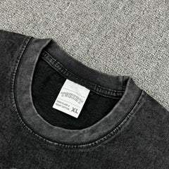 Retro kobe trend printed short-sleeved T-shirt washed and old round neck heavy cotton small neckline trendy t