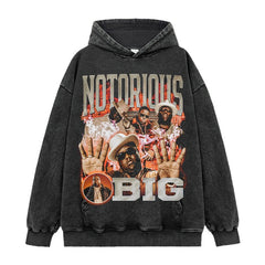 Hip Hop Big Sean Big Sean Printed Short Sleeve T-Shirt Washed Long Sleeve Loose Hooded Sweater Men