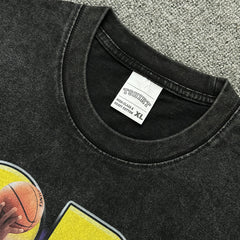 Vintage Trend KOBE Printed T-Shirt Vintage Washed Heavy Casual Short Sleeve Trend