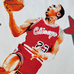 Vintage MJ Air Trapeze Double-sided Printed Short Sleeve T-Shirt Washed Crew Neck Heavy Cotton Small Neckline T