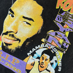 Simple retro Kobe printed short-sleeved T-shirt g high street washed loose heavy cotton small neckline t