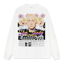 Vintage Hip Hop EMINEM Eminem Printed Short Sleeve T-Shirt Crew Neck Long Sleeve Loose Hooded Sweater Men