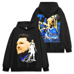 Vintage Doncic reversible print short sleeve T-shirt heavy cotton long sleeve crewneck hooded sweatshirt