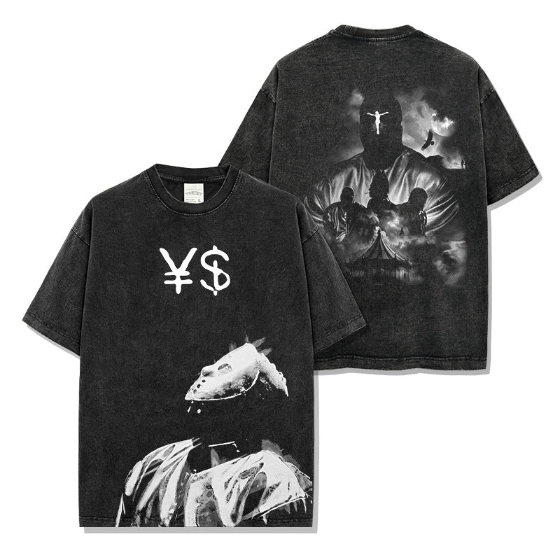 Hip Hop Kanye Kanye West Printed Short Sleeve T-Shirt Heavy Long Sleeve Crew Neck Hooded Sweater Men