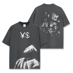 Hip Hop Kanye Kanye West Printed Short Sleeve T-Shirt Heavy Long Sleeve Crew Neck Hooded Sweater Men
