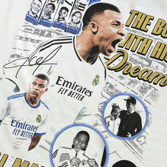 Vintage Kylian Mbapp¨¦ double-sided printed t-shirt washed round neck heavy cotton t