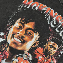 Vintage McKinstry Printed Short Sleeve T-Shirt Washed Heavy Cotton Top Tide T