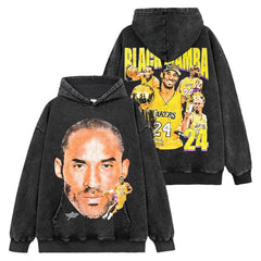 Vintage KOBE Kobe double-sided printed washed short-sleeved T-shirt casual crew neck loose hooded sweater