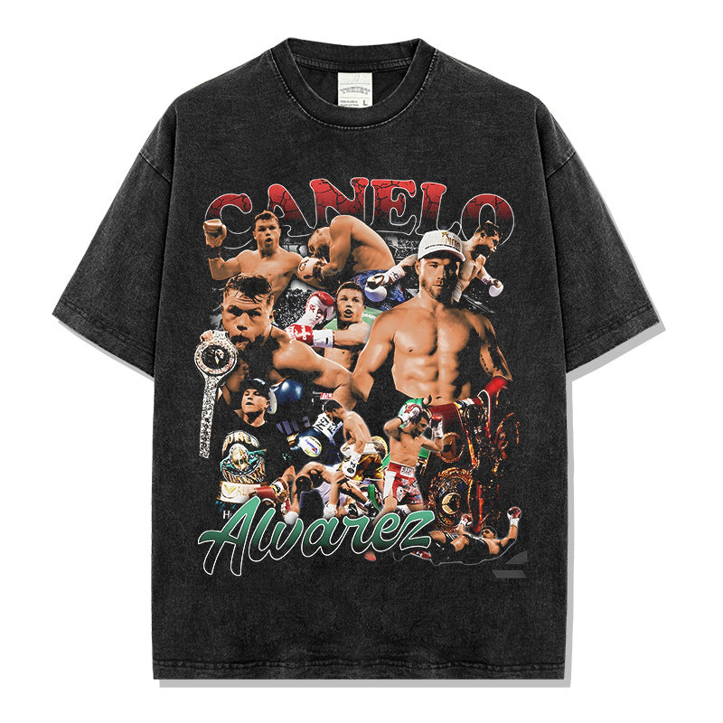 Vintage Alvarez Avarez Printed Short Sleeve T-Shirt Washed Old Heavy Cotton Vintag