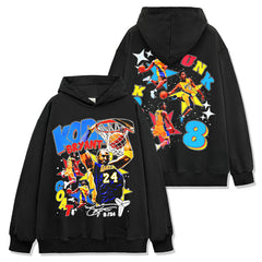 Retro star KOBE printed short-sleeved T-shirt washed and old heavy long-sleeved crew neck NBA hooded sweater men