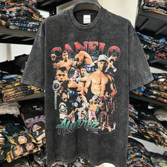 Vintage Alvarez Avarez Printed Short Sleeve T-Shirt Washed Old Heavy Cotton Vintag