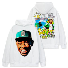 Hip Hop Tyler the Creator Printed Short Sleeve T-Shirt Long Sleeve Crew Neck Washed Hooded Sweater