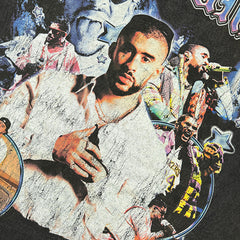 Vintage Bad Bunny Printed Short Sleeve T-Shirt Washed Heavy Cotton Small Neckline Top