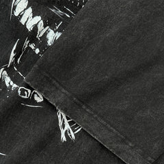 Vintage Alien Xenomorph Printed T-Shirt Vintage Washed Loose Heavy Crew Neck Short Sleeve