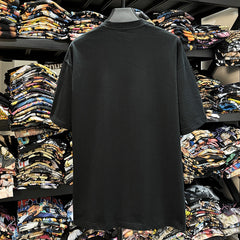 Simple MJ printed t-shirt retro Vintage washed old loose heavy casual short sleeves ins