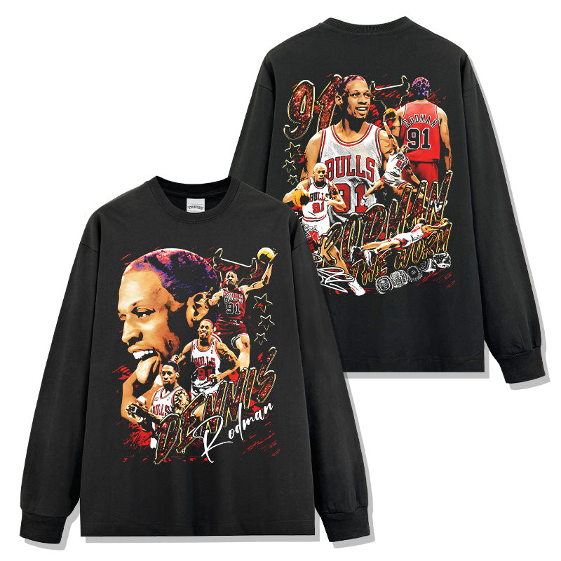 Nipsey Hussle Printed Washed Short Sleeve T-Shirt Crew Neck Loose Hooded Sweater Men