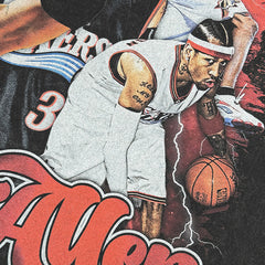 Vintage Iverson Allen Iverson Printed Short Sleeve T-Shirt Washed Heavy Cotton Top T