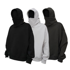 Heavy 450g Mask Hooded Sweater Loose Casual Versatile Net Edition Hoodie Top Trend